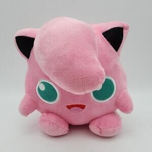 Pokemon Jigglypuff Plush Stuffed Animal Toy 6" Pink Fur Green Eyes Kawaii Mewaii